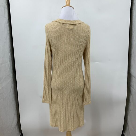 Deletta Sweater Dress Womens S Small Ribbed Deep V Neck High Low Split Hem - Picture 6 of 14